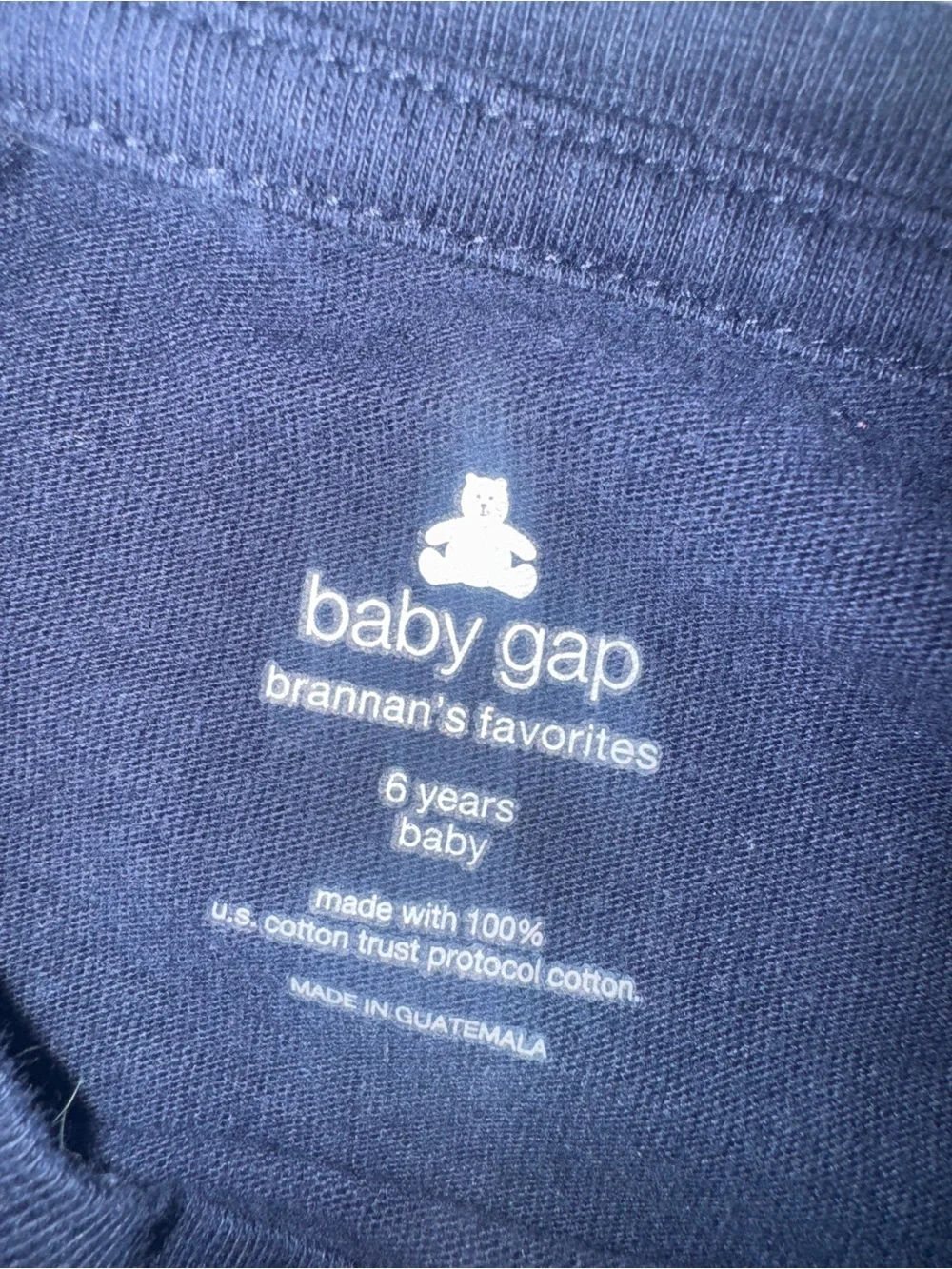 GAP Navy Long-Sleeve Tee with Pink Floral Apple Graphic